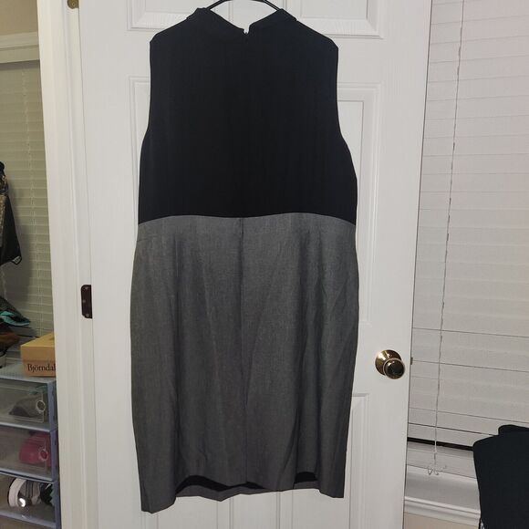 NINE WEST Women Sheath Dress Color-block Gray Black Sleeveless Size 22W - Picture 4 of 6